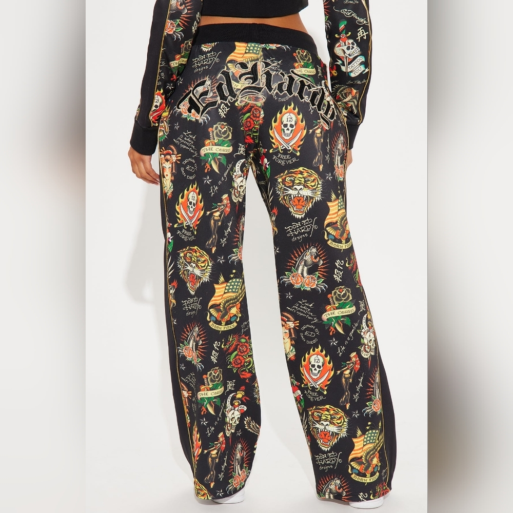 Ed Hardy❤️‍🔥 Tattoo Embroidered Track Pant Size S - Picture 3 of 5